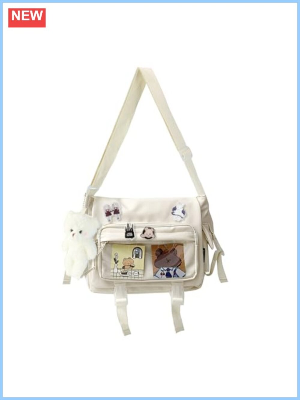 Kawaii Ita Bag Crossbody Nylon Display Window Messenger Purse Women Y2K